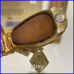 Estee Lauder Golden Bird Compact with Pleasures Solid Perfume wBOX READ? SEE