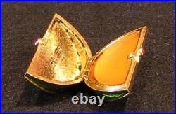 Estee Lauder Goldtone Marvelous Melon Compact with Perfume unused