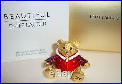 Estee Lauder Harrods Xmas Bear Beautiful Solid Perfume Compact 2017 Ltd Ed Nib