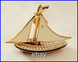 Estee Lauder Holiday 2007 Perfume Compact Sparkling Sailboat NOS Pleasures withBox