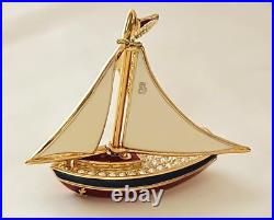 Estee Lauder Holiday 2007 Perfume Compact Sparkling Sailboat NOS Pleasures withBox