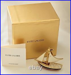 Estee Lauder Holiday 2007 Perfume Compact Sparkling Sailboat NOS Pleasures withBox