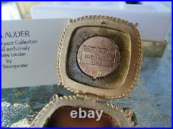 Estee Lauder Jay Strongwater Perfume Solid Compact Bejeweled Crown 2002 Orig Box