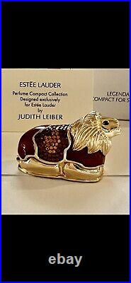 Estee Lauder LEGENDARY LION PERFUME COMPACT MINT IN BOXES JUDITH LEIBER 2004