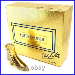 Estee Lauder New Old Stock Autograph Bob Conte Compact Beautiful Golden Slipper
