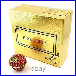 Estee Lauder New Old Stock Autographed by Bob Conte Compact White Linen Apple
