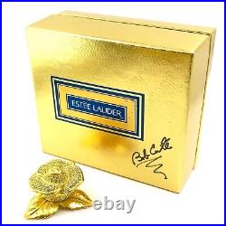 Estee Lauder New Old Stock Autographed by Bob Conte Compact Yellow Rose