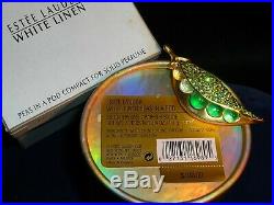 Estee Lauder PEAS IN A POD Solid Perfume COMPACT Both Boxes Crystals 1999 Vtg