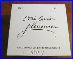 Estee Lauder PLEASURES 2002 Rodeo Cowboy Solid Perfume Compact NEW in box