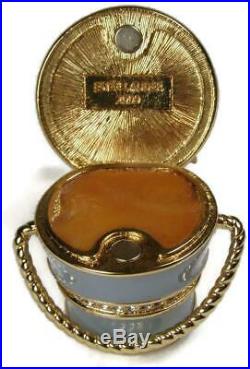 Estee Lauder Palm Beach Treasure Solid Perfume Compact Enamel Sand Pail SeaShell