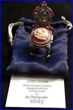 Estee Lauder Pampered Kitty (Jay Strongwater) Solid Perfume Compact NEW