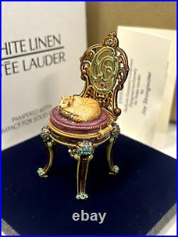 Estee Lauder'Pampered Kitty' Solid Perfume Compact Signed by Jay Strongwater