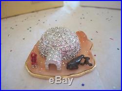 Estee Lauder Perfume Compact Rare 2002 Frosted Igloo Mibb Beautiful Sparkly