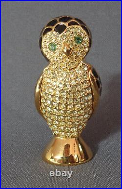 Estee Lauder Perfume Compact Wise Owl Wisdom Monica Rich Kosann Crystal Paved