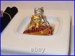 Estee Lauder Playful Kittens Compact Dazzling Silver solid Perfume MIB