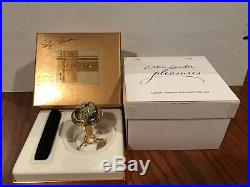 Estee Lauder Pleasures 2001 Globe Solid Perfume Compact Evelyn Lauder Autograph