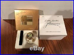 Estee Lauder Pleasures 2001 Globe Solid Perfume Compact Evelyn Lauder Autograph