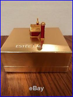 Estee Lauder Pleasures 2004 Little Red Barn Solid Perfume Compact