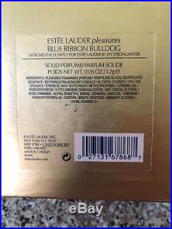 Estee Lauder Pleasures 2009 Blue Ribbon Bulldog Perfume Compact Jay Strongwater