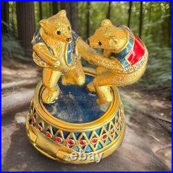 Estee Lauder Pleasures Dancing Bears Solid Perfume Compact Artisan Craft