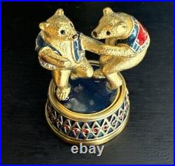 Estee Lauder Pleasures Dancing Bears Solid Perfume Compact Artisan Craft