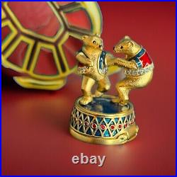 Estee Lauder Pleasures Dancing Bears Solid Perfume Compact Artisan Craft