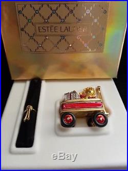 Estee Lauder Pleasures Lettle Red Wagon Compact For Solid Perfume New