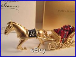 Estee Lauder Pleasures One Horse Open Sleigh Solid Perfume Compact RARE