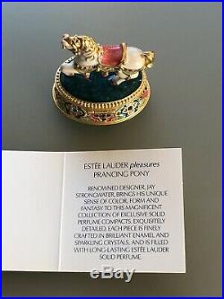 Estee Lauder Pleasures Prancing Pony Jay Strongwater Solid Perfume Compact