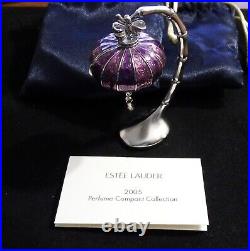 Estee Lauder Pleasures Purple Royal Lantern Solid Perfume Compact NEW