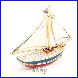 Estee Lauder Pleasures Solid Perfume Compact Sparkling Sailboat Sail Boat Full