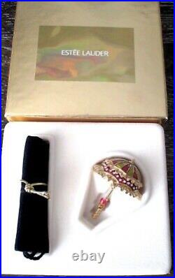 Estee Lauder Pretty Parasol Umbrella Solid Perfume Compact 2000 White Linen