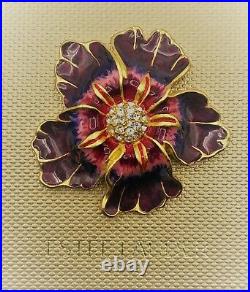 Estee Lauder Purple Hibiscus Jay Strongwater Designed Solid Perfume Compact