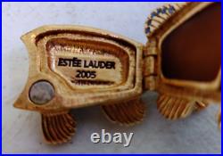 Estee Lauder Radiant Fish A84 Beautiful Solid Perfume Jeweled Compact 2005