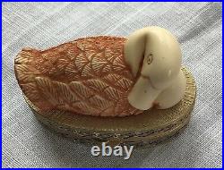 Estee Lauder Solid Compact Perfume 1982 Nesting Ducks Ivory Series Estee