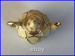 Estee Lauder Solid Perfume Compact 1999 Gold Teapot Full Dazzling Gold