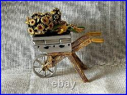 Estee Lauder Solid Perfume Compact 2004 Flower Cart with Swarovski Crystals