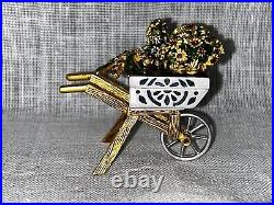 Estee Lauder Solid Perfume Compact 2004 Flower Cart with Swarovski Crystals