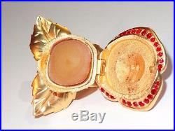 Estee Lauder Solid Perfume Compact Beautiful Sparkling Red Rose 1998