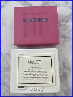 Estee Lauder Solid Perfume Compact'Beautiful' Weekend Artist 2002 WithBox-FULL