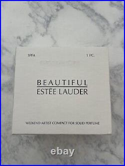 Estee Lauder Solid Perfume Compact'Beautiful' Weekend Artist 2002 WithBox-FULL