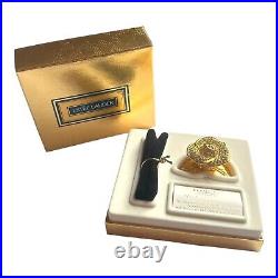 Estee Lauder Solid Perfume Compact'Beautiful' Yellow Rose With Box-FULL