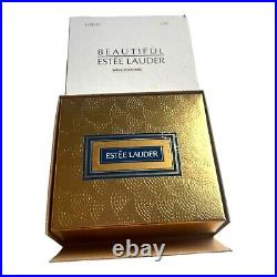 Estee Lauder Solid Perfume Compact'Beautiful' Yellow Rose With Box-FULL