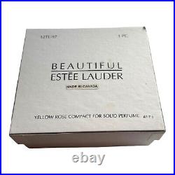 Estee Lauder Solid Perfume Compact'Beautiful' Yellow Rose With Box-FULL