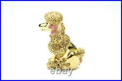 Estee Lauder Solid Perfume Compact'Dazzling Gold' Petite Poodle 1999 WithBox-FULL