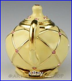 Estee Lauder Solid Perfume Compact Dazzling Gold TEAPOT Unused No Box
