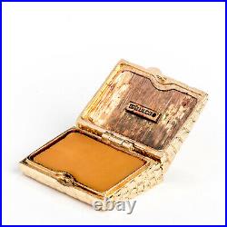 Estee Lauder Solid Perfume Compact Golden Crocodile Purse Full Vintage Box