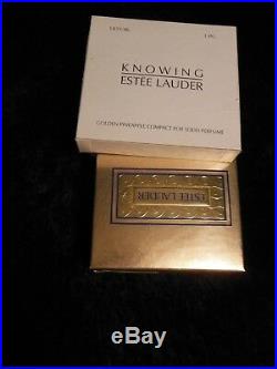 Estee Lauder Solid Perfume Compact Golden Pineapple Knowing 1996 Mib