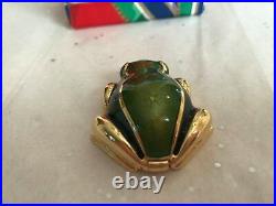 Estee Lauder Solid Perfume Compact Green Frog Toad 1989 Holiday Collection