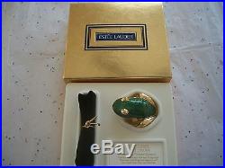 Estee Lauder Solid Perfume Compact Green Leap Frog White Linen Mib So Cute